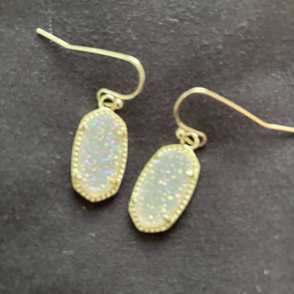 Kendra Scott drop druzy quartz earrings